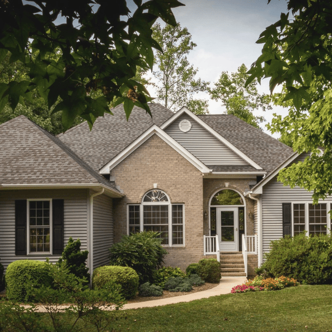 Home appraiser measuring the exterior of a house